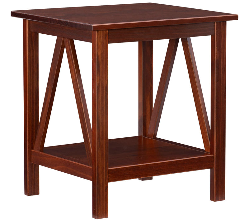 Linon Home Hollis Antique Tobacco End Table W/ottom Shelf — Main view