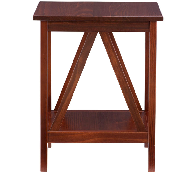 Linon Home Hollis Antique Tobacco End Table W/ottom Shelf — View 3