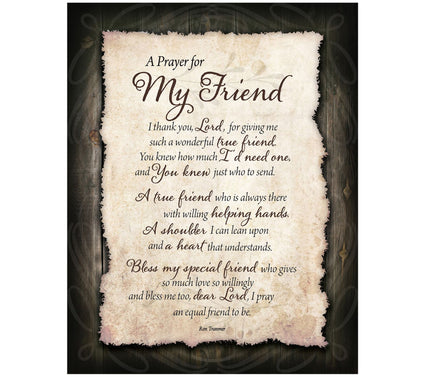 Dexsa Prayer For My Friend Timberland Wood Plaque 11.75" x 15"