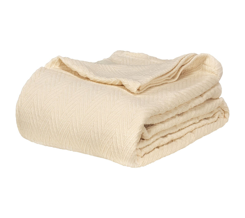 Superior All-Season Cotton Chevron Plush Full/Queen Blanket — View 7