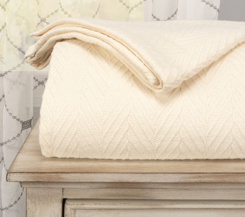 Superior All-Season Cotton Chevron Plush Full/Queen Blanket — View 28