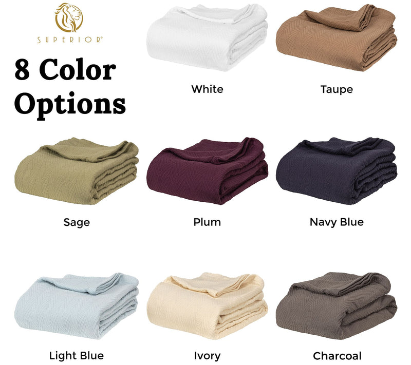 Superior All-Season Cotton Chevron Plush Full/Queen Blanket — View 32