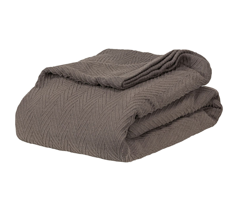 Superior All-Season Cotton Chevron Plush Full/Queen Blanket — View 3