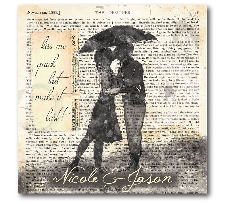 Courtside Market Romance in the Rain II 16x16 Canvas Wall Art — Main view