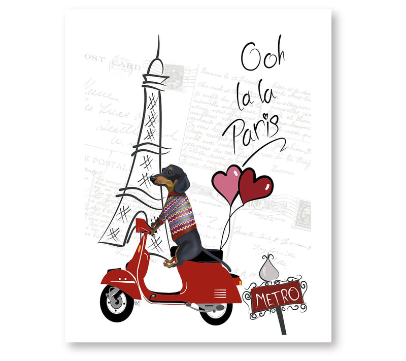 Courtside Market Dachshund In Paris 16x20 Canvas Wall Art — Main view