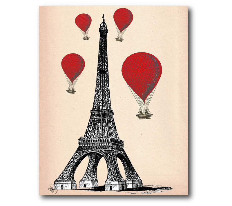 Courtside Market Eiffel Tower and Air Balloons16x20 Canvas — Main view
