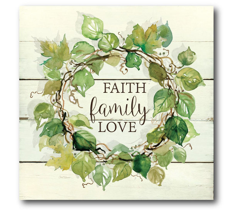 Courtside Market Faith, Family, Love 16x16 Canvas Wall Art — Main view