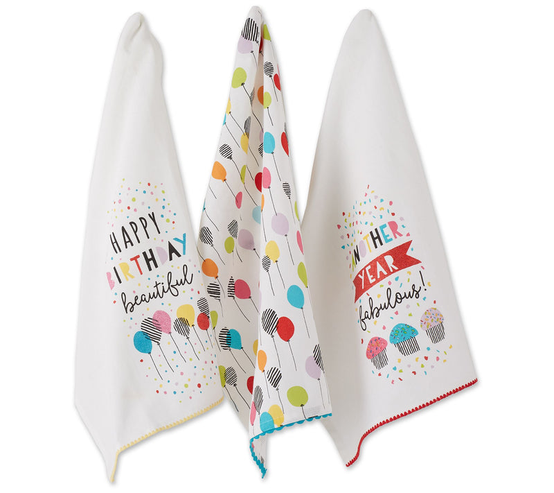Design Imports Set of 3 Happy Birthday Kitchen Towels — View 2