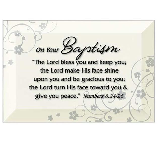 Dexsa Baptism Beveled Glass Plaque with Easel — Main view