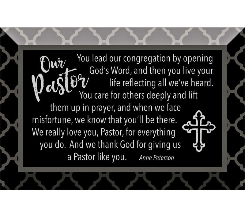 Dexsa Our Pastor Glass Plaque with Easel 6"x4" — Main view
