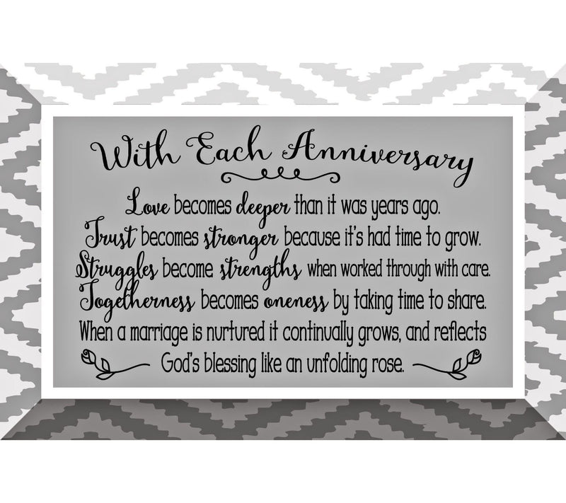 Dexsa With Each Anniversary Glass Plaque with Easel 6"x4" — Main view