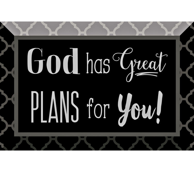 Dexsa God Has Great Plans Glass Plaque with Easel 6"x4" — Main view