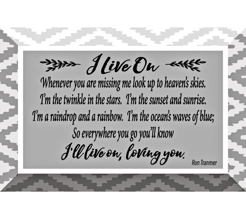 Dexsa I Live On Glass Plaque with Easel 6"x4" — Main view