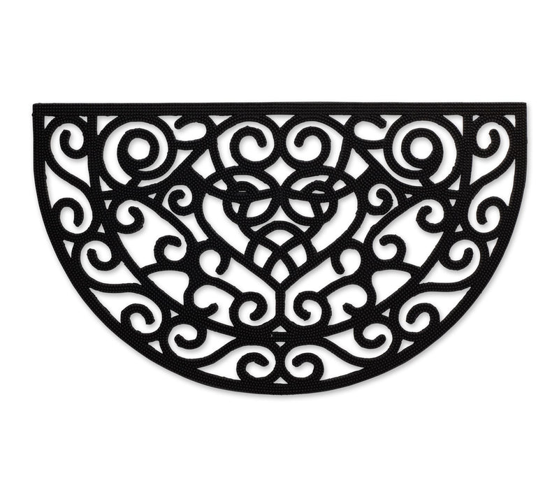 Design Imports Heart Scroll Half Moon Pin Rubber Doormat — Main view