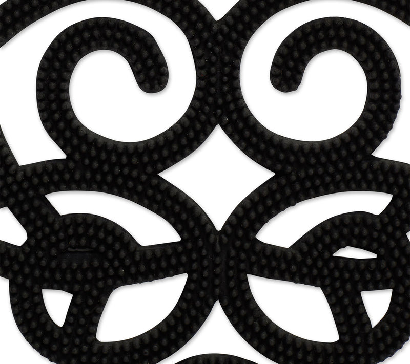 Design Imports Heart Scroll Half Moon Pin Rubber Doormat — View 2