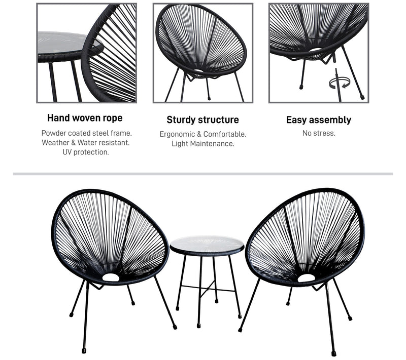Dukap 3-Piece Conversation Outdoor Patio Set - assio — View 11