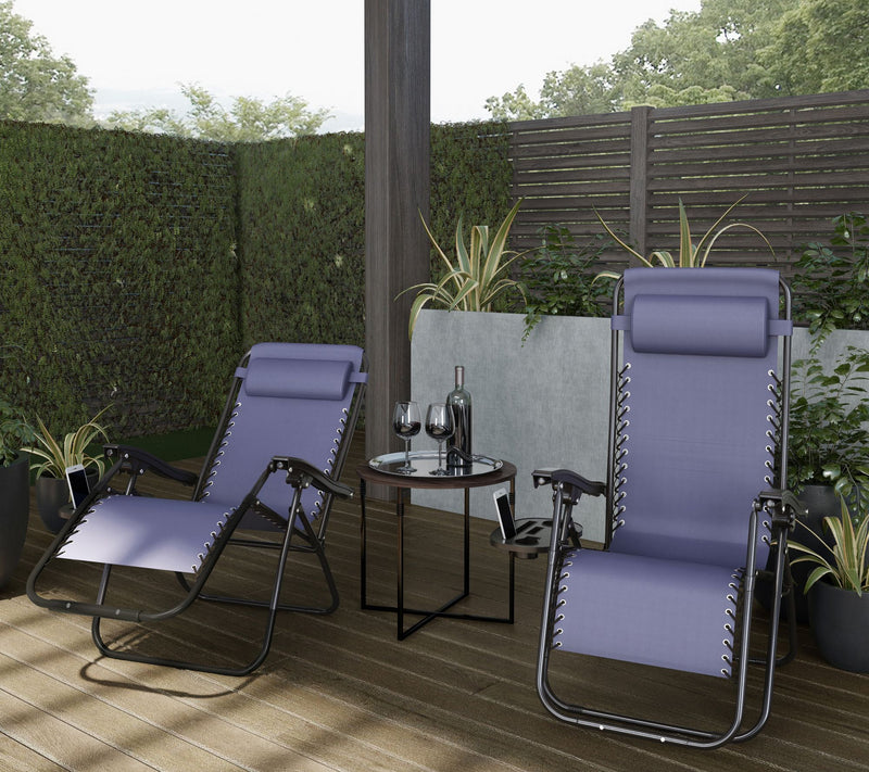 Set of 2 Zero Gravity Lounge Chairs by Lavish Home — View 10
