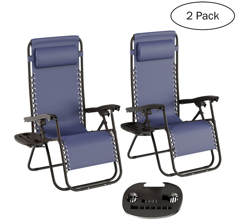 Set of 2 Zero Gravity Lounge Chairs by Lavish Home — View 12