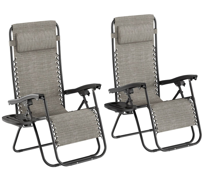 Set of 2 Zero Gravity Lounge Chairs by Lavish Home — View 5