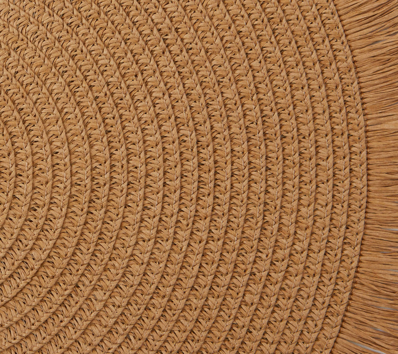 Design Imports Set of 6 Natural Fringe Round Placemats — View 2