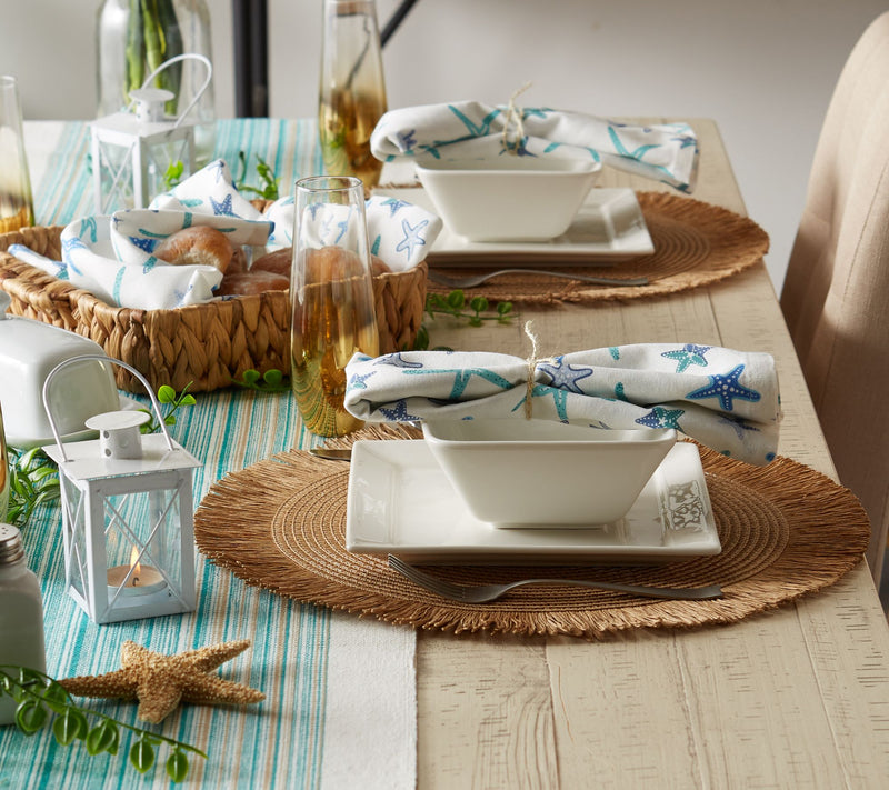 Design Imports Set of 6 Natural Fringe Round Placemats — View 8