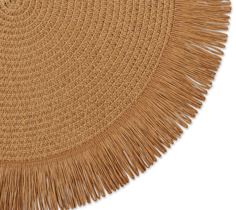 Design Imports Set of 6 Natural Fringe Round Placemats — View 3