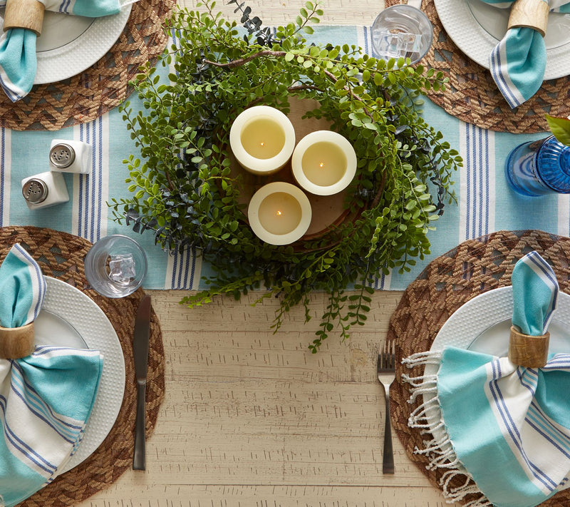 Design Imports Set of 6 Natural Dahlia RoundPlacemats — View 6