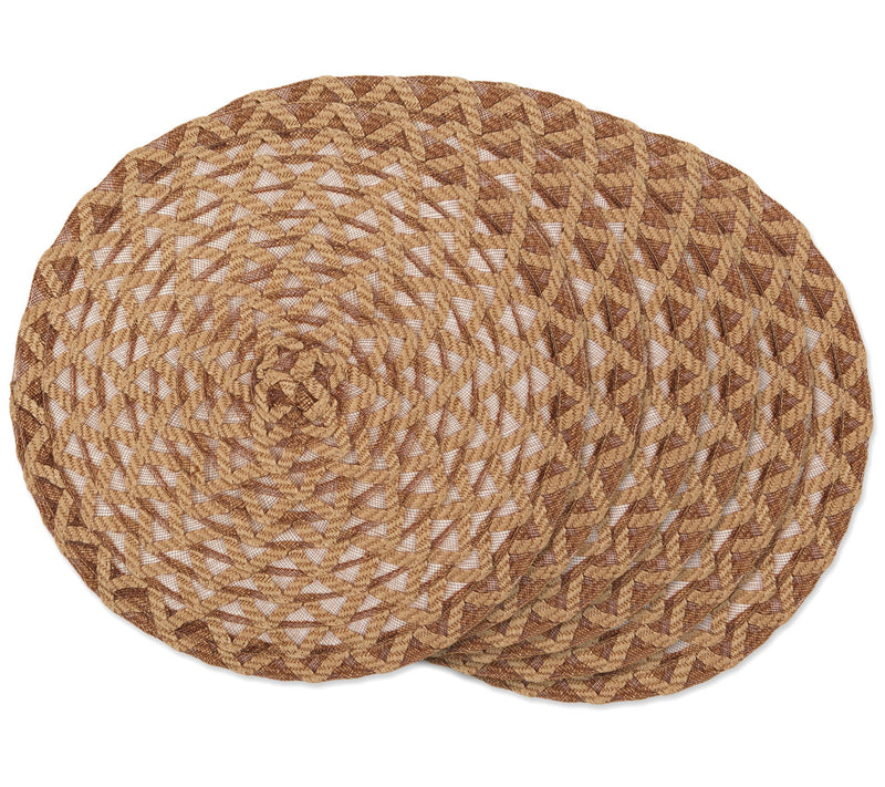 Design Imports Set of 6 Natural Dahlia RoundPlacemats — Main view