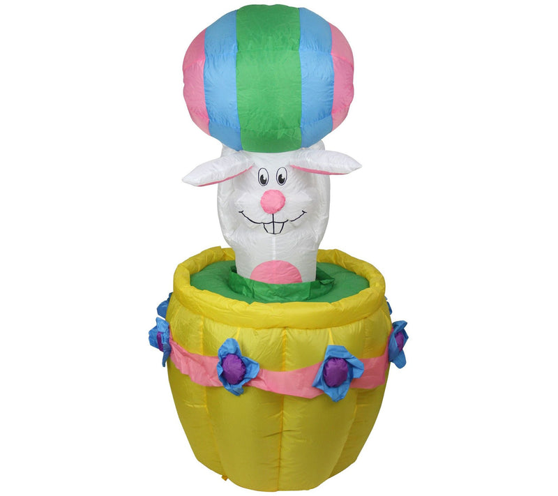 Northlight 10' Prelit Inflatable Easter Bunny Basket Decor — Main view