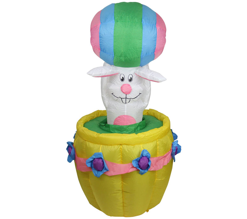 Northlight 10' Prelit Inflatable Easter Bunny Basket Decor — View 2