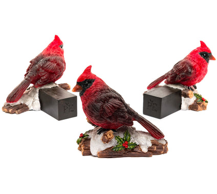 Jardinopia Potty Feet Red Cardinal Bird  S/3Planter Feet