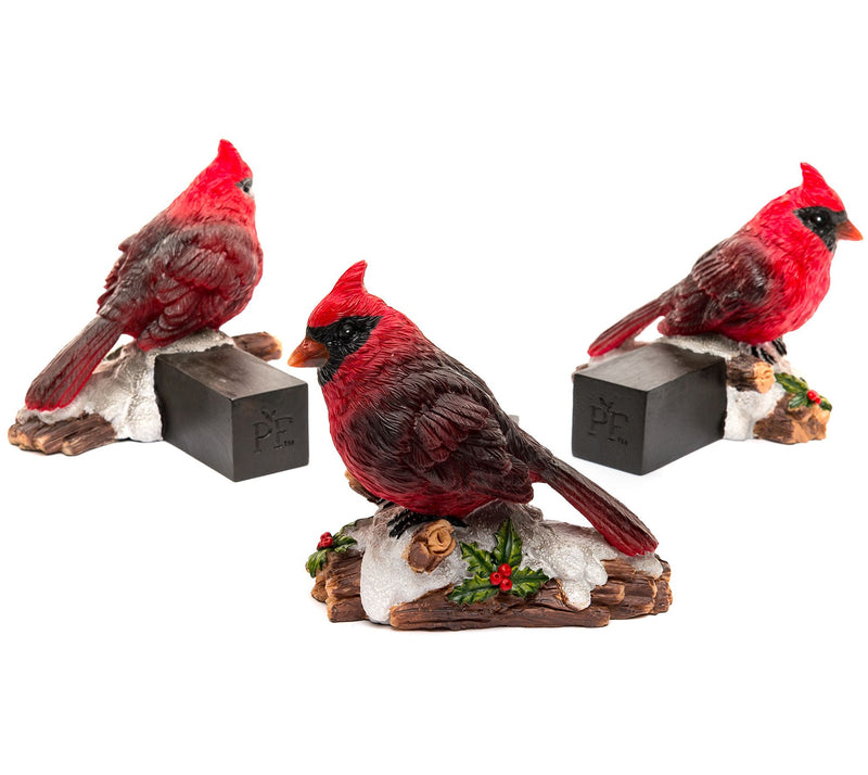 Jardinopia Potty Feet Red Cardinal Bird  S/3Planter Feet — Main view