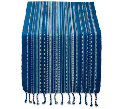 Design Imports 14x72 Tonal Stripe Fringe TableRunner