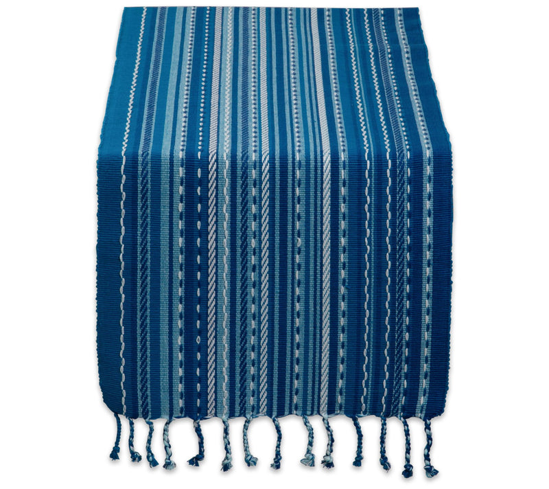 Design Imports 14x72 Tonal Stripe Fringe TableRunner — Main view