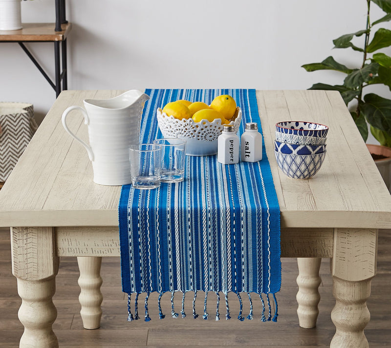 Design Imports 14x72 Tonal Stripe Fringe TableRunner — View 9