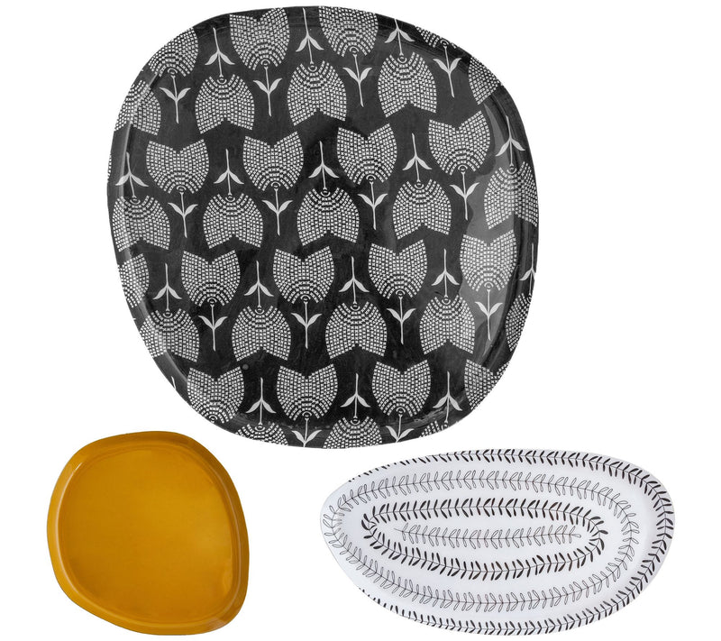 Karma Gifts Set of 3 Coastal Enamel Trays — Main view