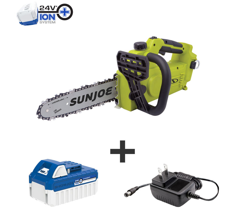 Sun Joe 24-Volt Cordless 10" Chain Saw Kit — View 2
