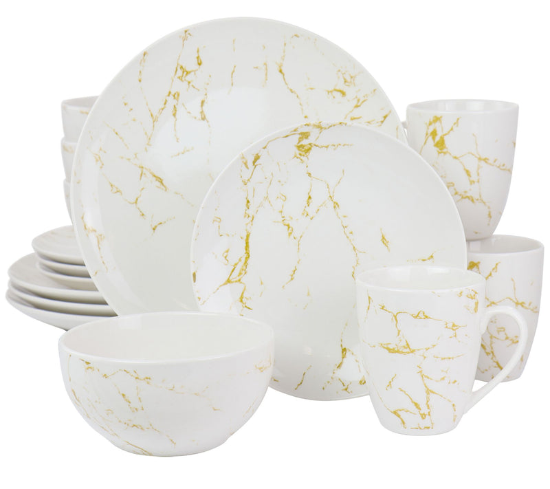 Elama Fine Marble 16 Piece Stoneware DinnerwareSet — Main view