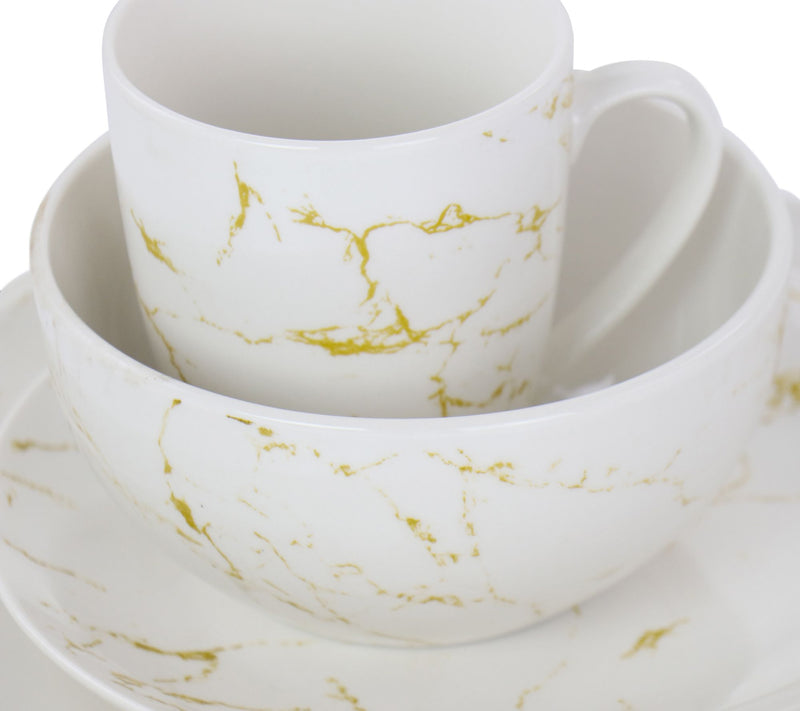 Elama Fine Marble 16 Piece Stoneware DinnerwareSet — View 5