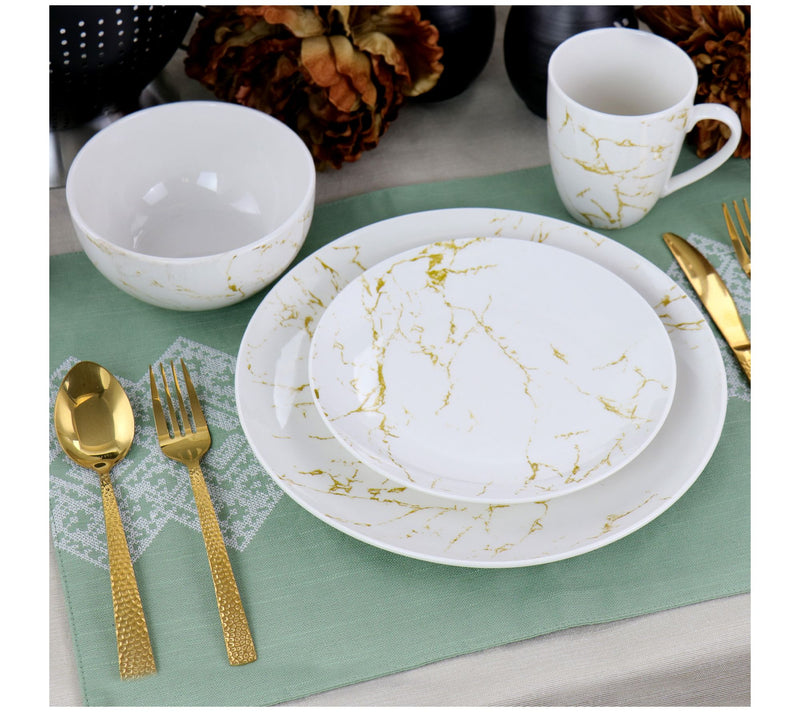 Elama Fine Marble 16 Piece Stoneware DinnerwareSet — View 8