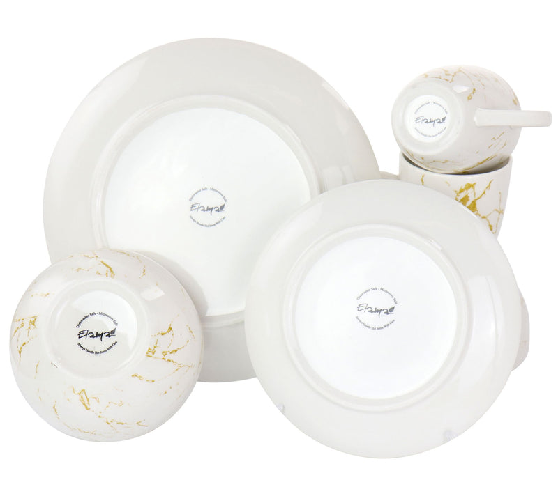Elama Fine Marble 16 Piece Stoneware DinnerwareSet — View 3