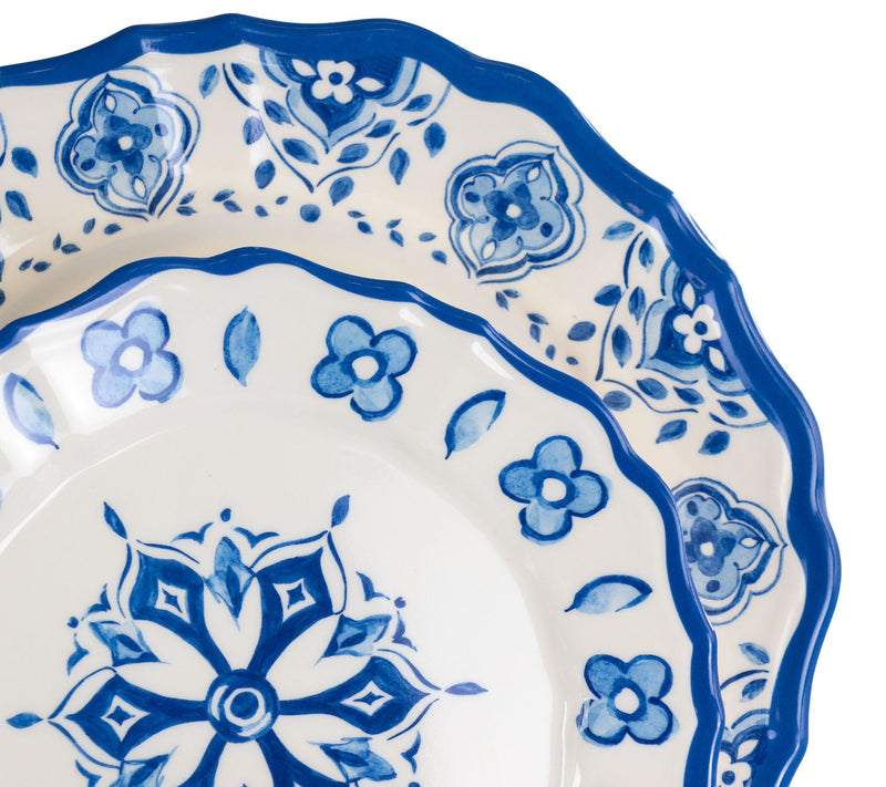 Elama Blue Garden 12 Pc Lightweight Melamine Dinnerware — View 6