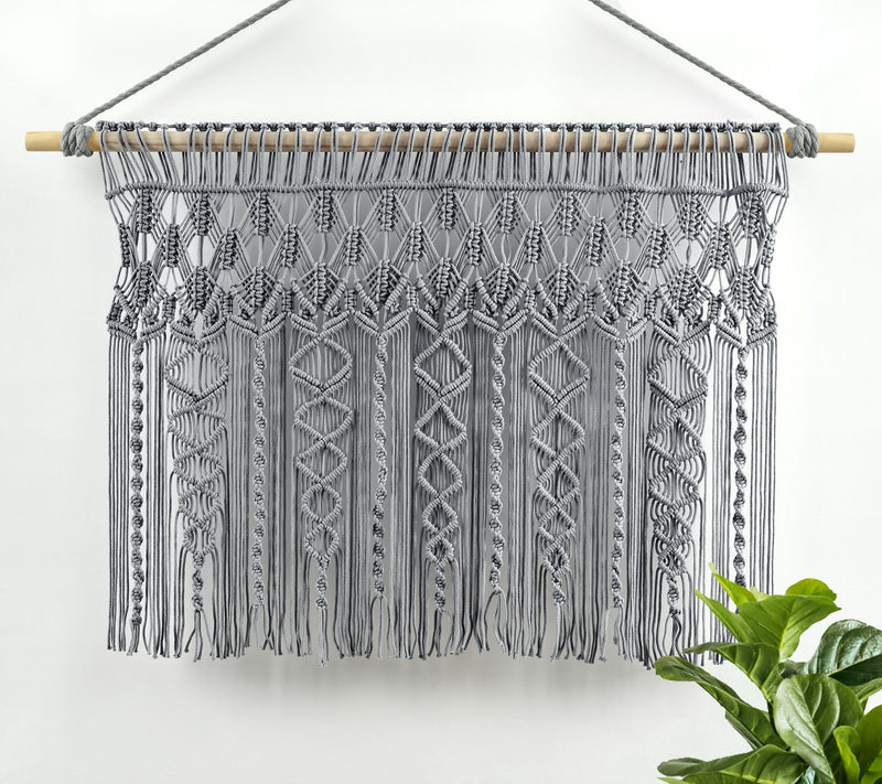 Boho Macrame Textured Cotton Valance/Wall Decorby Lush Decor — View 8