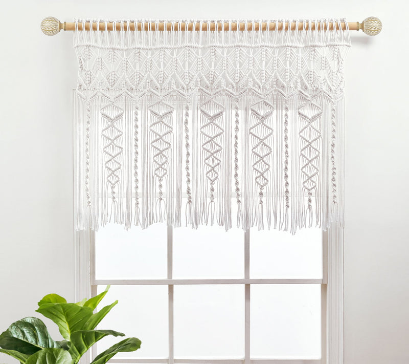 Boho Macrame Textured Cotton Valance/Wall Decorby Lush Decor — View 7