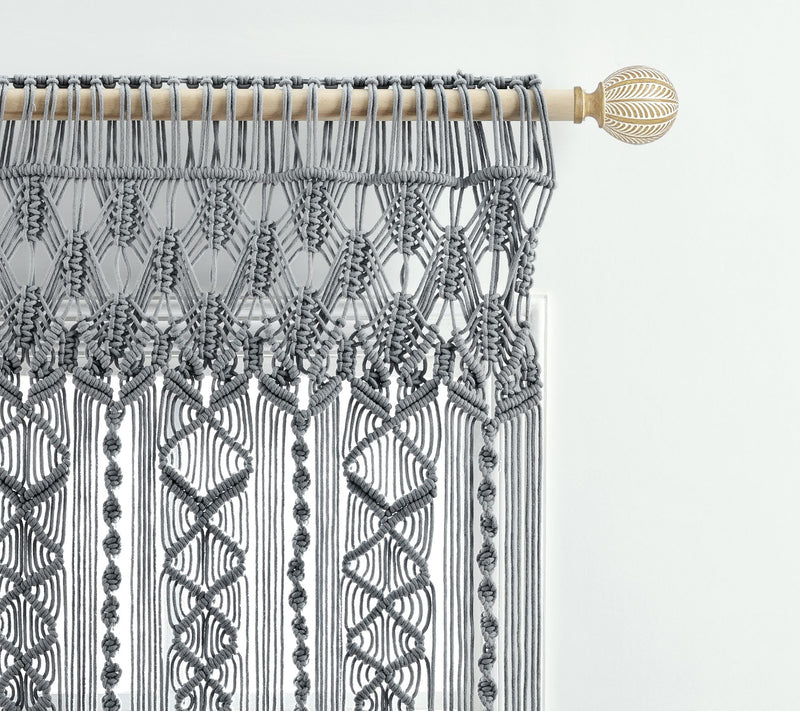 Boho Macrame Textured Cotton Valance/Wall Decorby Lush Decor — View 9