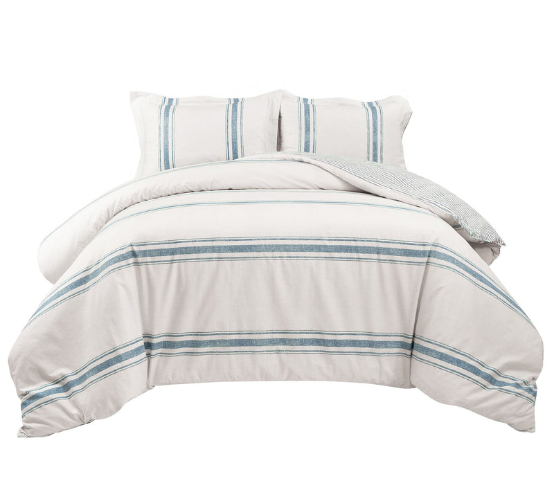 Farmhouse Stripe 3-pc King Duvet Cover Set by Lush Decor — View 12
