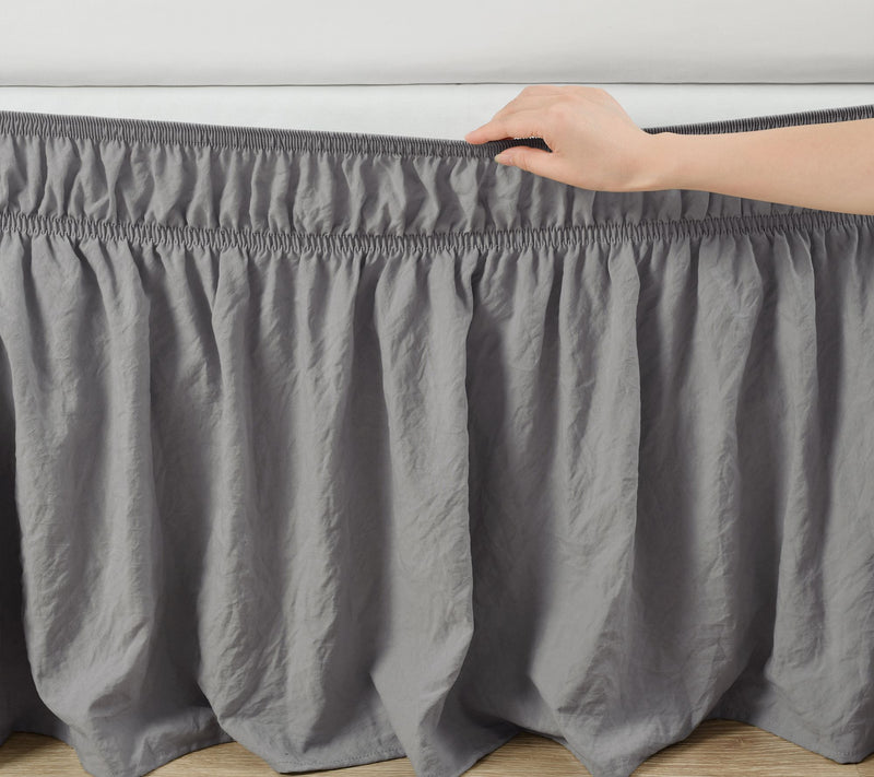 Ruched Ruffle Elastic Wrap-Around Twin/Twin-XL/Full Bedskirt — View 12