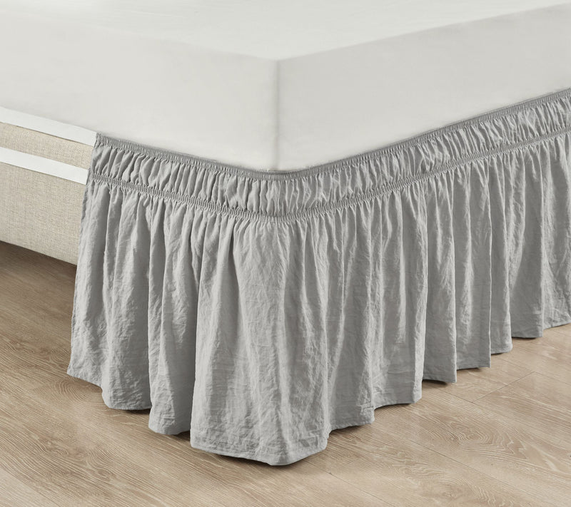 Ruched Ruffle Elastic Wrap-Around Twin/Twin-XL/Full Bedskirt — View 7