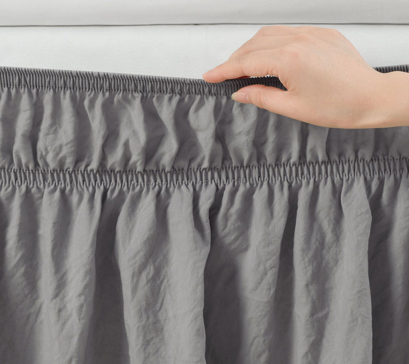 Ruched Ruffle Elastic Wrap-Around Twin/Twin-XL/Full Bedskirt — View 14