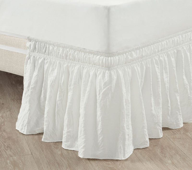 Ruched Ruffle Elastic Wrap-Around Queen/King/Cal King Bedskirt — View 11